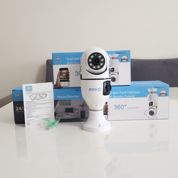 O-kam Okam 4046 2 Mp Ampül Kamera Wifi Gece Görüşlü Çift Lensli 4mm Lens Wifili Okam Pro Uygulama