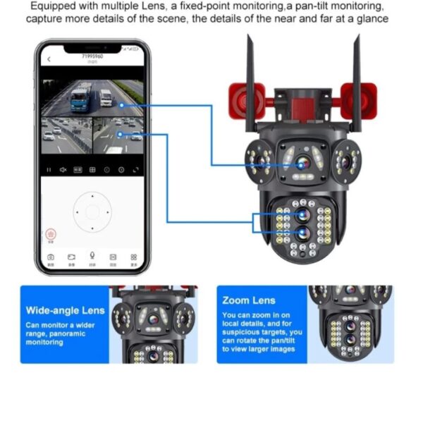 Avenir AV-S314 WiFi Hoparlörlü 4MP 2 Kameralı 10X Optik Zoomlu Ptz Kamera